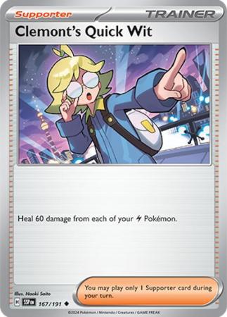 Scarlett & Violet Surging Sparks : 167/191 - Clemont's Quick Wit - Uncommon