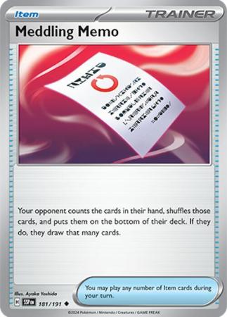 Scarlett & Violet Surging Sparks : 181/191 - Meddling Memo - Uncommon