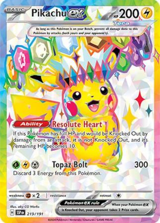 Scarlett & Violet Surging Sparks : 219/191 - Pikachu ex - Full Art Secret Rare