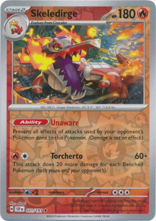 Scarlett & Violet Surging Sparks : 031/191 - Skeledirge - Reverse Holo Rare