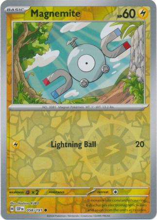 Scarlett & Violet Surging Sparks : 058/191 - Magnemite - Common Reverse Holo