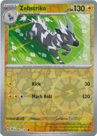 Scarlett & Violet Surging Sparks : 063/191 - Zebstrika -  Common Reverse Holo