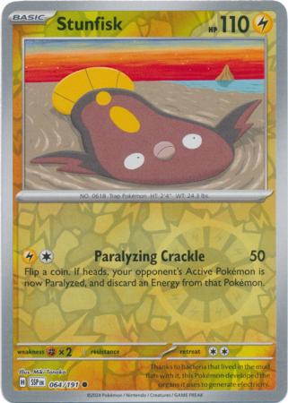 Scarlett & Violet Surging Sparks : 064/191 - Stunfisk - Common Reverse Holo