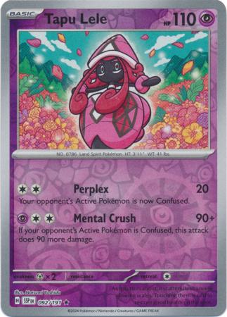Scarlett & Violet Surging Sparks : 092/191 - Tapu Lele - Reverse Holo Rare