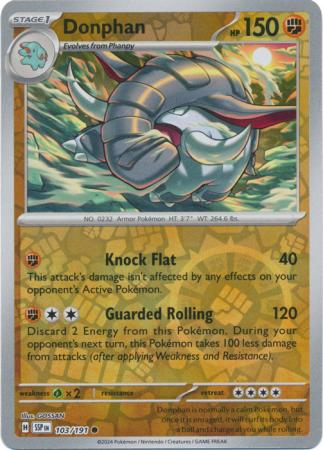 Scarlett & Violet Surging Sparks :  103/191 -Donphan - Common Reverse Holo