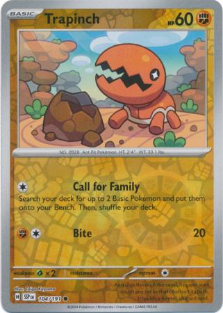Scarlett & Violet Surging Sparks : 104/191 - Trapinch - Common Reverse Holo