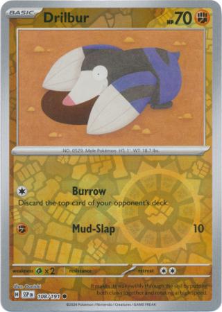 Scarlett & Violet Surging Sparks : 108/191 -  Drilbur - Common Reverse Holo