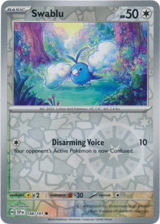 Scarlett & Violet Surging Sparks : 148/191 - Swablu -Common Reverse Holo