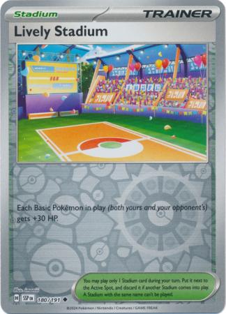 Scarlett & Violet Surging Sparks : 180/191 - Lively Stadium - Uncommon Reverse Holo