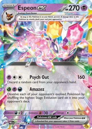 Scarlet & Violet: Prismatic Evolutions: 034/131 - Espeon ex - Ultra Rare
