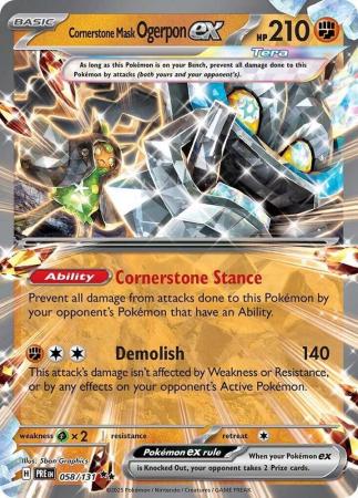 Scarlet & Violet: Prismatic Evolutions: 058/131 - Cornerstone Mask Ogerpon ex - Ultra Rare