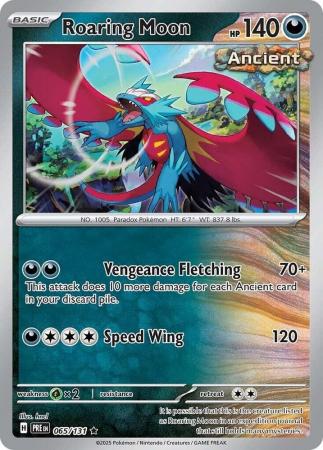 Scarlet & Violet: Prismatic Evolutions: 065/131 - Roaring Moon - Holo Rare