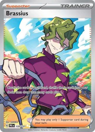 Scarlet & Violet: Prismatic Evolutions: 135/131 - Brassius - Full Art Secret Rare