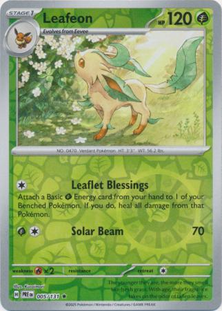Scarlet & Violet: Prismatic Evolutions: 005/131 - Leafeon - Reverse Holo Rare