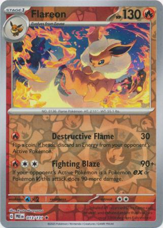Scarlet & Violet: Prismatic Evolutions: 013/131 - Flareon - Reverse Holo Rare