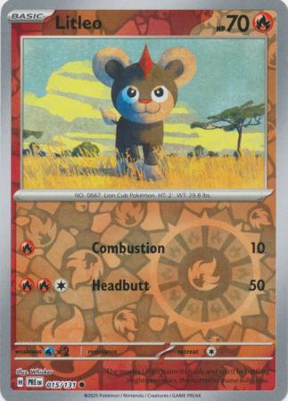 Scarlet & Violet: Prismatic Evolutions: 015/131 - Litleo - Common Reverse Holo