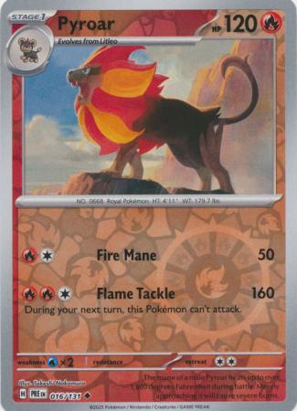 Scarlet & Violet: Prismatic Evolutions: 016/131 - Pyroar - Uncommon Reverse Holo