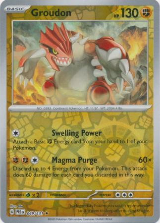 Scarlet & Violet: Prismatic Evolutions: 049/131 - Groudon - Reverse Holo Rare