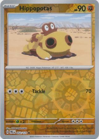 Scarlet & Violet: Prismatic Evolutions: 052/131 - Hippopotas - Common Reverse Holo