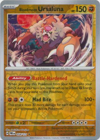Scarlet & Violet: Prismatic Evolutions: 054/131 - Bloodmoon Ursaluna - Reverse Holo Rare