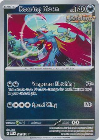 Scarlet & Violet: Prismatic Evolutions: 065/131 - Roaring Moon - Reverse Holo Rare