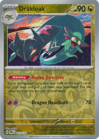 Scarlet & Violet: Prismatic Evolutions: 072/131 - Drakloak - Common Reverse Holo