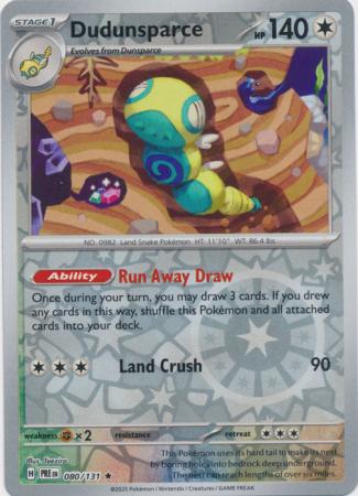 Scarlet & Violet: Prismatic Evolutions: 080/131 - Dudunsparce - Reverse Holo Rare