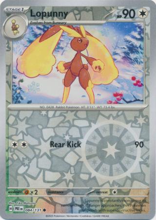 Scarlet & Violet: Prismatic Evolutions: 084/131 - Lopunny - Common Reverse Holo