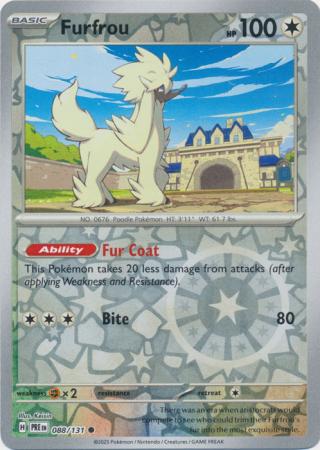 Scarlet & Violet: Prismatic Evolutions: 088/131 - Furfrou - Common Reverse Holo