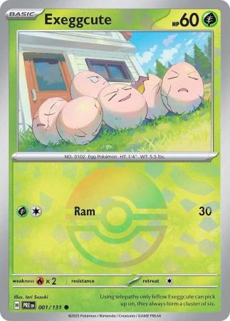 Scarlet & Violet: Prismatic Evolutions: 001/131 - Exeggcute - Common Pokeball Reverse Holo
