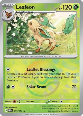 Scarlet & Violet: Prismatic Evolutions: 005/131 - Leafeon - Pokeball Reverse Holo Rare