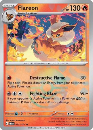 Scarlet & Violet: Prismatic Evolutions: 013/131 - Flareon - Pokeball Reverse Holo Rare