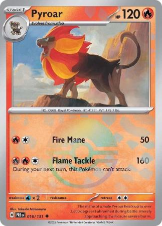 Scarlet & Violet: Prismatic Evolutions: 016/131 - Pyroar - Uncommon Pokeball Reverse Holo