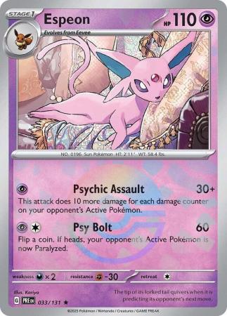 Scarlet & Violet: Prismatic Evolutions: 033/131 - Espeon - Pokeball Reverse Holo Rare
