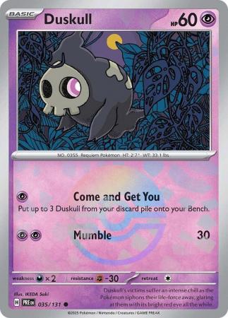 Scarlet & Violet: Prismatic Evolutions: 035/131 - Duskull - Common Pokeball Reverse Holo
