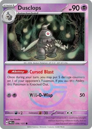 Scarlet & Violet: Prismatic Evolutions: 036/131 - Dusclops - Common Pokeball Reverse Holo