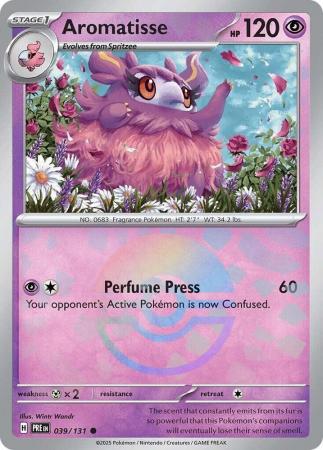 Scarlet & Violet: Prismatic Evolutions: 039/131 - Aromatisse - Common Pokeball Reverse Holo