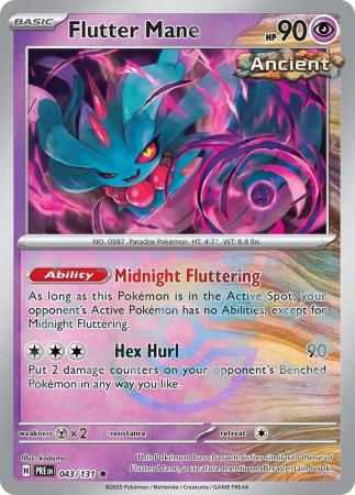 Scarlet & Violet: Prismatic Evolutions: 043/131 - Flutter Mane - Pokeball Reverse Holo Rare