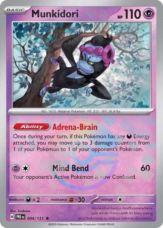 Scarlet & Violet: Prismatic Evolutions: 044/131 - Munkidori - Pokeball Reverse Holo Rare