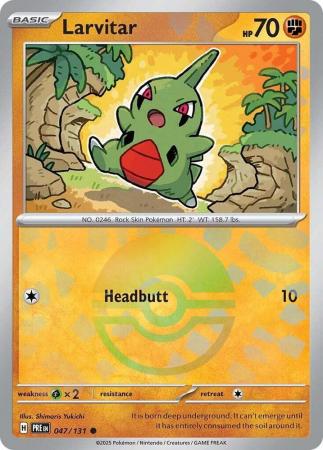 Scarlet & Violet: Prismatic Evolutions: 047/131 - Larvitar - Common Pokeball Reverse Holo
