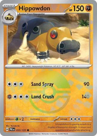 Scarlet & Violet: Prismatic Evolutions: 053/131 - Hippowdon - Common Pokeball Reverse Holo