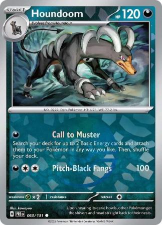 Scarlet & Violet: Prismatic Evolutions: 063/131 - Houndoom - Common Pokeball Reverse Holo