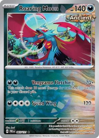 Scarlet & Violet: Prismatic Evolutions: 065/131 - Roaring Moon - Pokeball Reverse Holo Rare
