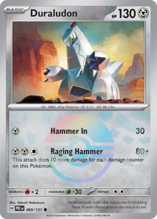 Scarlet & Violet: Prismatic Evolutions: 069/131 - Duraludon - Common Pokeball Reverse Holo