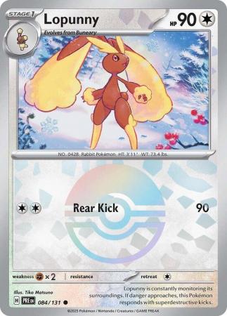 Scarlet & Violet: Prismatic Evolutions: 084/131 - Lopunny - Common Pokeball Reverse Holo