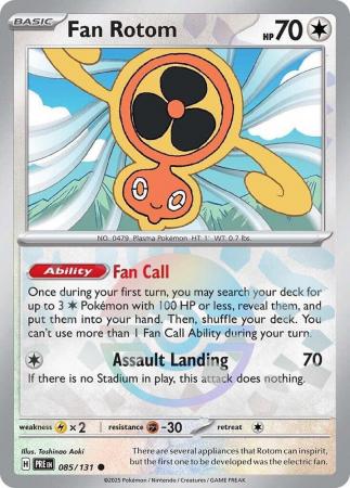 Scarlet & Violet: Prismatic Evolutions: 085/131 - Fan Rotom - Common Pokeball Reverse Holo