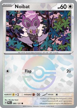 Scarlet & Violet: Prismatic Evolutions: 090/131 - Noibat - Common Pokeball Reverse Holo