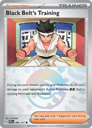 Scarlet & Violet: Prismatic Evolutions: 096/131 - Black Belt's Training - Common Pokeball Reverse Holo