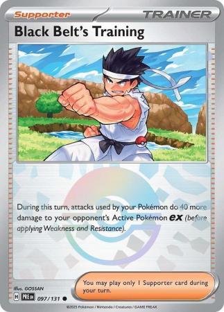 Scarlet & Violet: Prismatic Evolutions: 097/131 - Black Belt's Training - Common Pokeball Reverse Holo