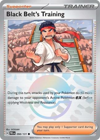 Scarlet & Violet: Prismatic Evolutions: 098/131 - Black Belt's Training - Common Pokeball Reverse Holo